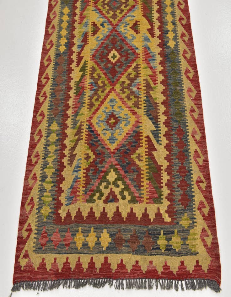 Detail image of  3' 7 x 6' 9  Hand Woven Kilim Maymana Wool Rug