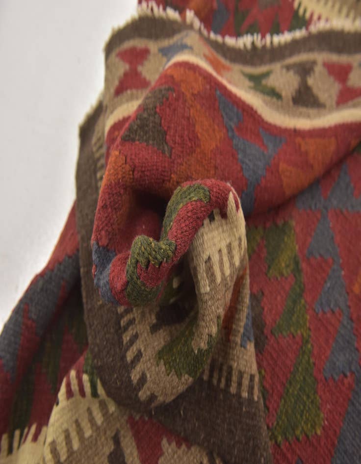 Detail image of  3' 6 x 6' 5  Hand Woven Kilim Maymana Wool Rug