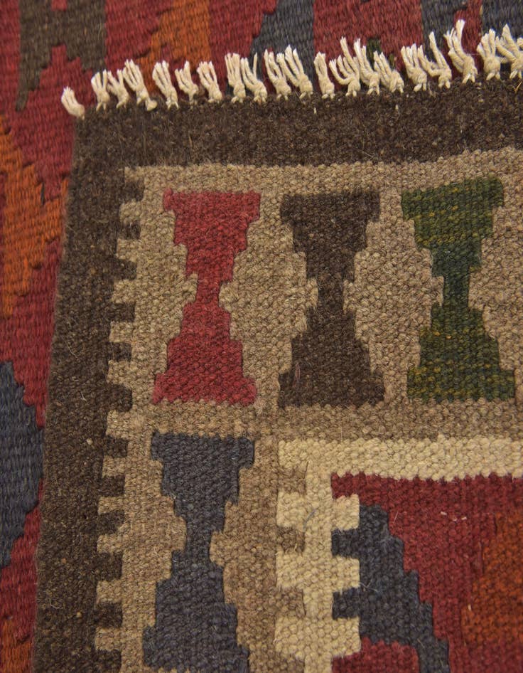 Detail image of  3' 6 x 6' 5  Hand Woven Kilim Maymana Wool Rug