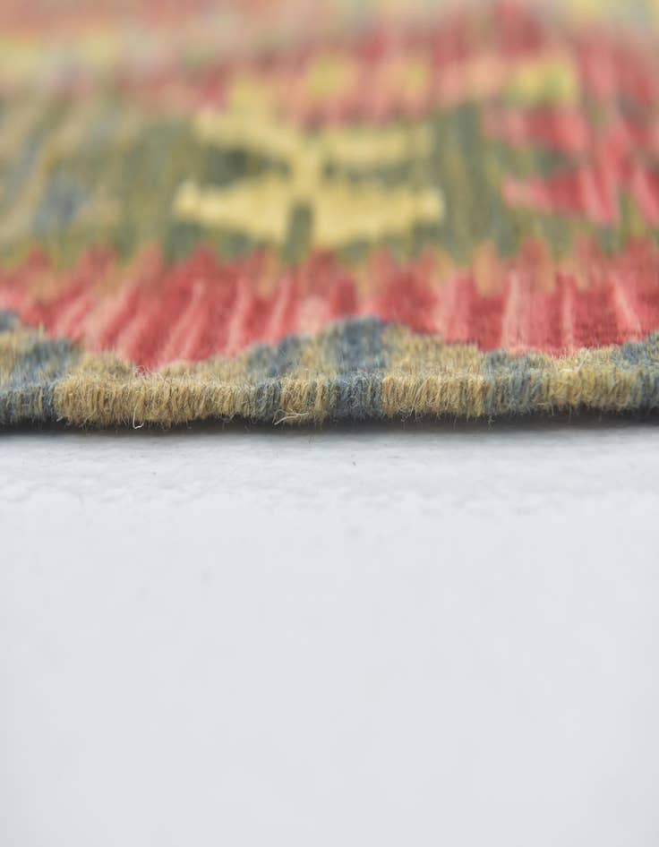 Detail image of  3' 6 x 4' 10  Hand Woven Kilim Maymana Wool Rug