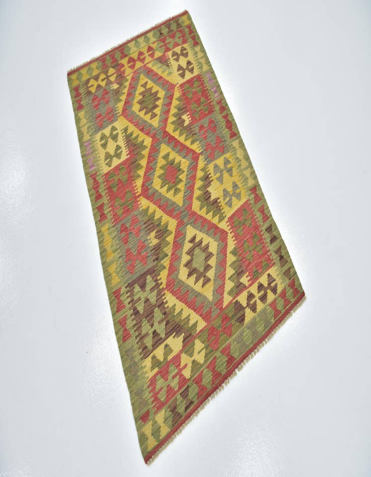 Detail image of  3' 3 x 5'  Hand Woven Kilim Maymana Wool Rug