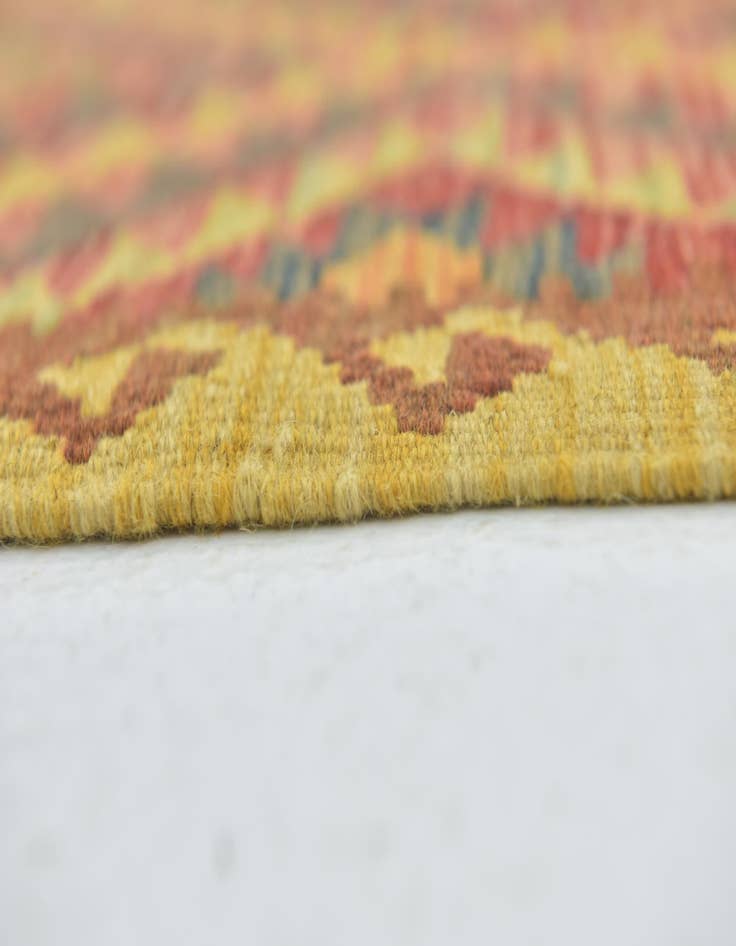 Detail image of  3' 5 x 4' 7  Hand Woven Kilim Maymana Wool Rug
