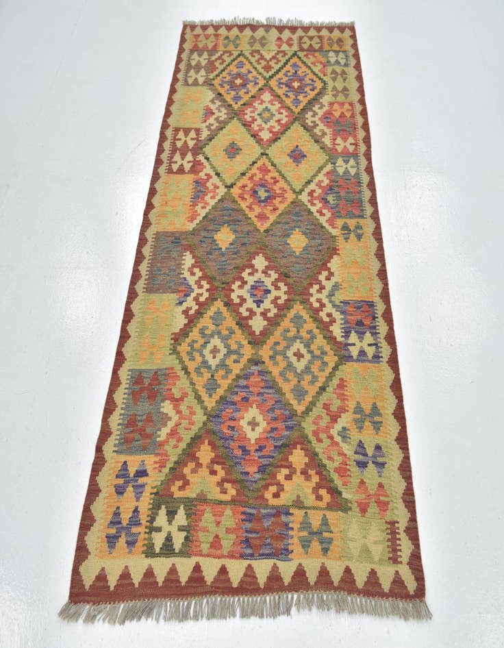 Detail image of  3' 6 x 6' 6  Hand Woven Kilim Maymana Wool Rug