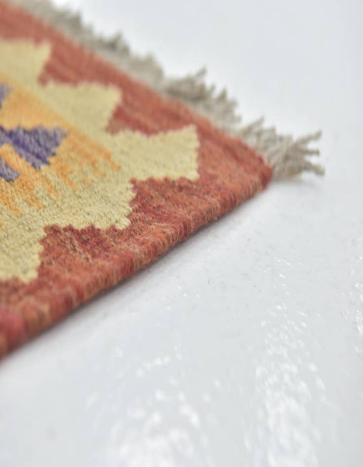 Detail image of  3' 6 x 6' 6  Hand Woven Kilim Maymana Wool Rug