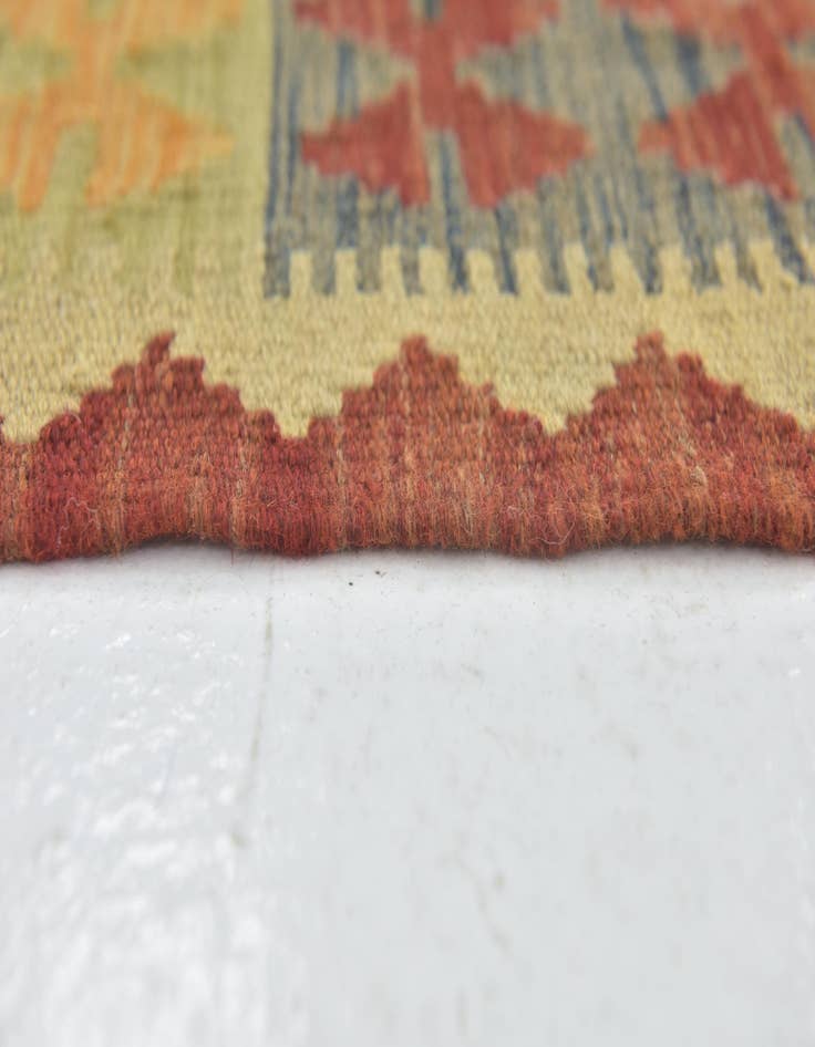 Detail image of  3' 6 x 6' 6  Hand Woven Kilim Maymana Wool Rug