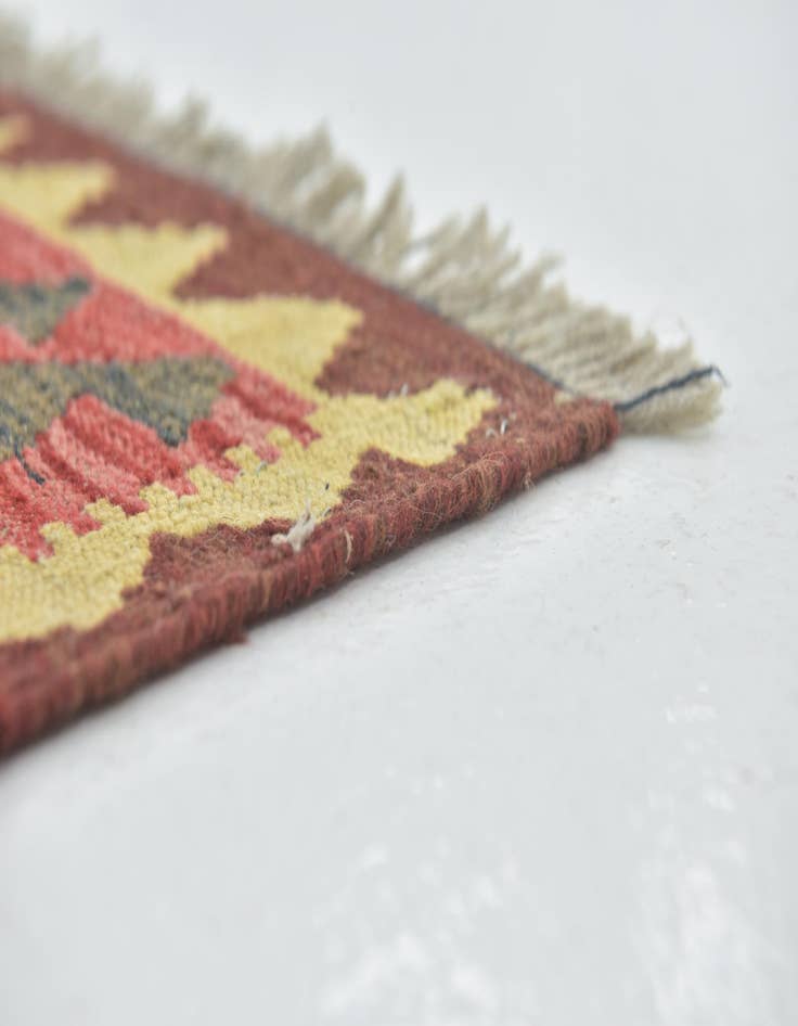 Detail image of  3' 9 x 5' 10  Hand Woven Kilim Maymana Wool Rug