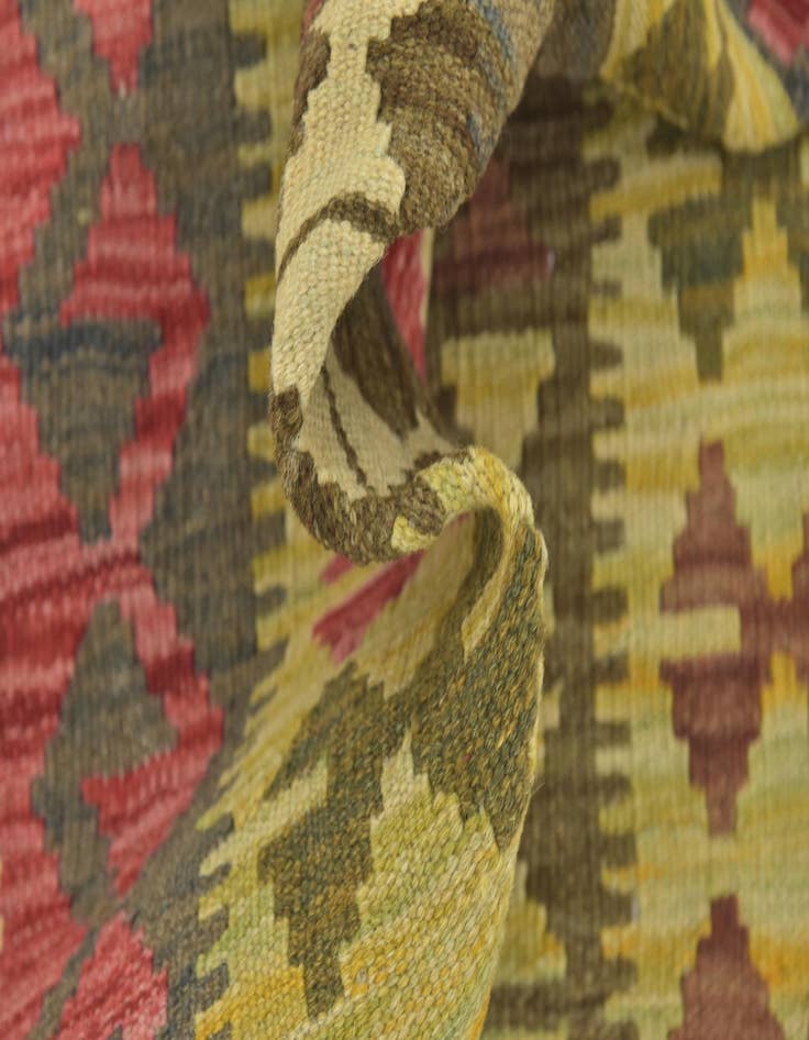 Detail image of  3' 9 x 5' 10  Hand Woven Kilim Maymana Wool Rug