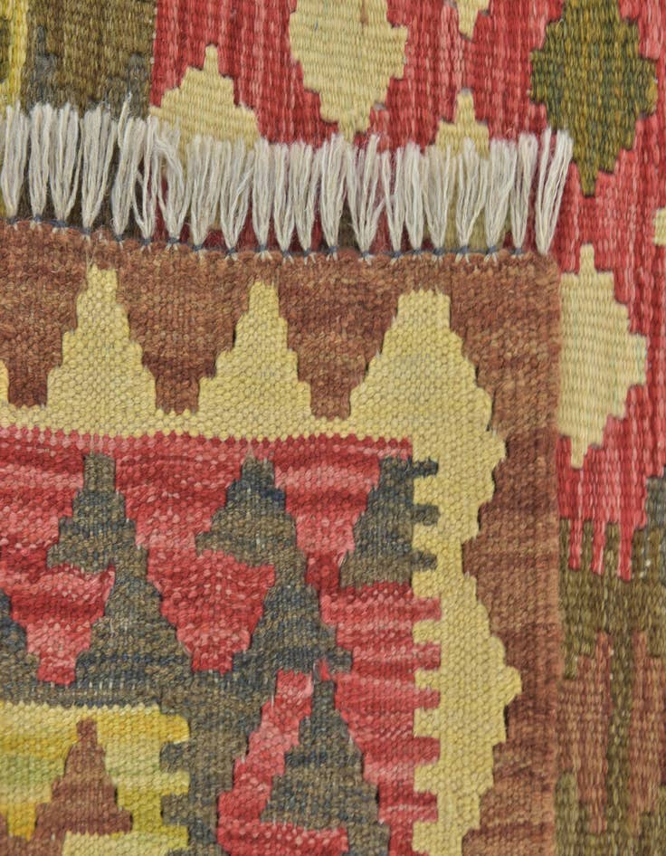 Detail image of  3' 9 x 5' 10  Hand Woven Kilim Maymana Wool Rug