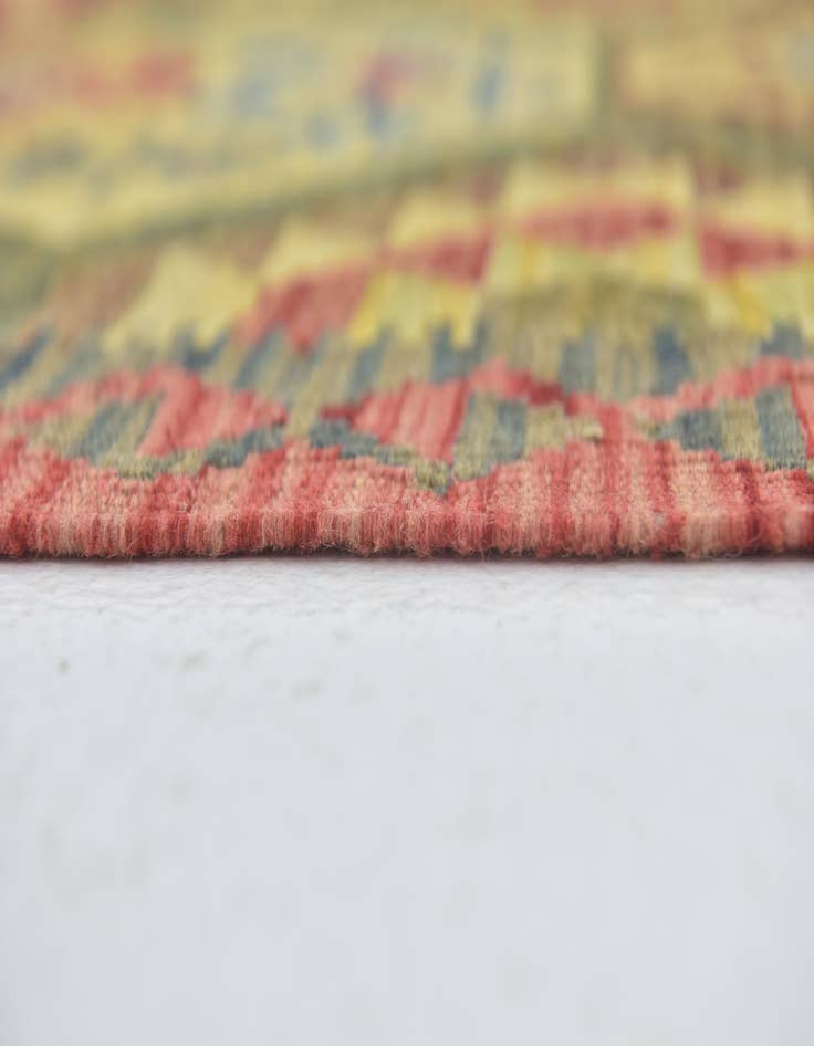 Detail image of  3' 6 x 6' 5  Hand Woven Kilim Maymana Wool Rug