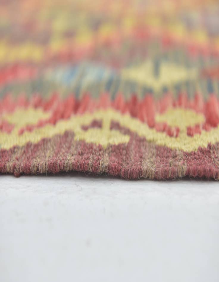 Detail image of  3' 4 x 4' 8  Hand Woven Kilim Maymana Wool Rug