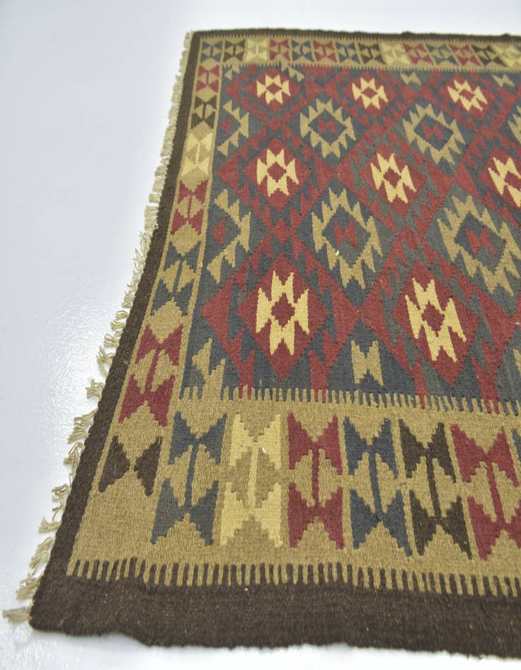 Detail image of  5' x 8' 6  Hand Woven Kilim Maymana Wool Rug