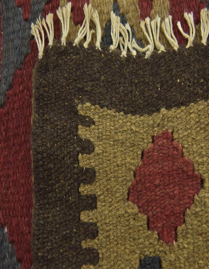 Detail image of  5' 2 x 8'  Hand Woven Kilim Maymana Wool Rug
