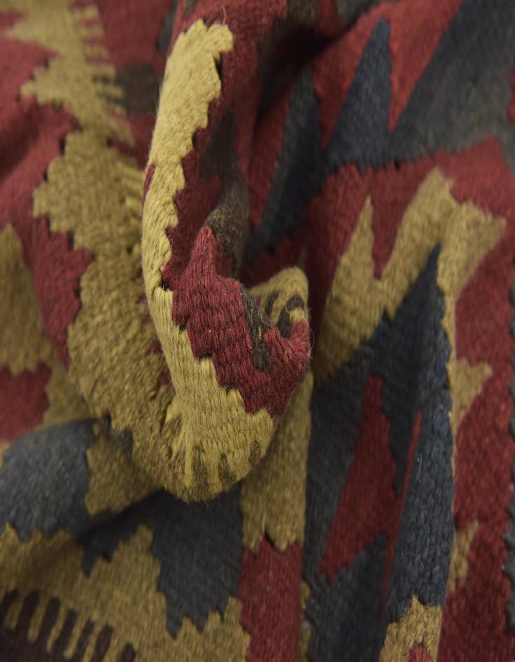 Detail image of  5' 2 x 8'  Hand Woven Kilim Maymana Wool Rug