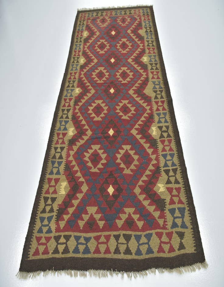 Detail image of  4' 9 x 8' 2  Hand Woven Kilim Maymana Wool Rug