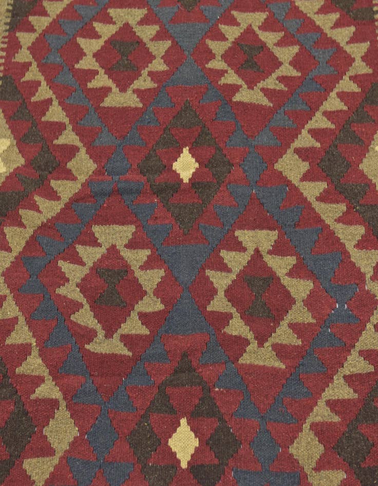 Detail image of  4' 9 x 8' 2  Hand Woven Kilim Maymana Wool Rug
