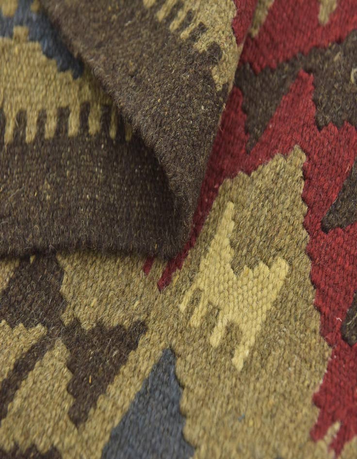 Detail image of  4' 9 x 8' 2  Hand Woven Kilim Maymana Wool Rug