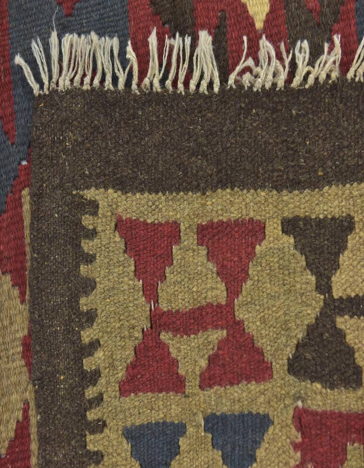 Detail image of  4' 9 x 8' 2  Hand Woven Kilim Maymana Wool Rug
