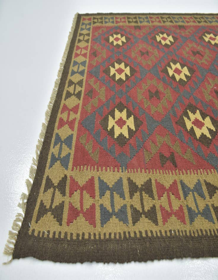 Detail image of  5' x 8' 5  Hand Woven Kilim Maymana Wool Rug