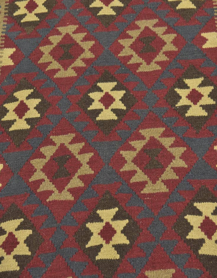 Detail image of  5' 3 x 8' 3  Hand Woven Kilim Maymana Wool Rug