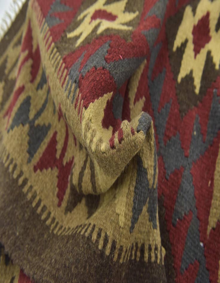 Detail image of  5' 3 x 8' 3  Hand Woven Kilim Maymana Wool Rug