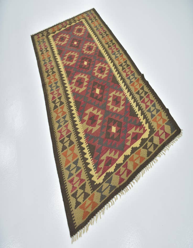 Detail image of  5' x 8' 2  Hand Woven Kilim Maymana Wool Rug