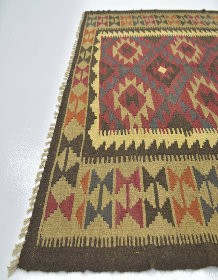 Detail image of  5' x 8' 2  Hand Woven Kilim Maymana Wool Rug