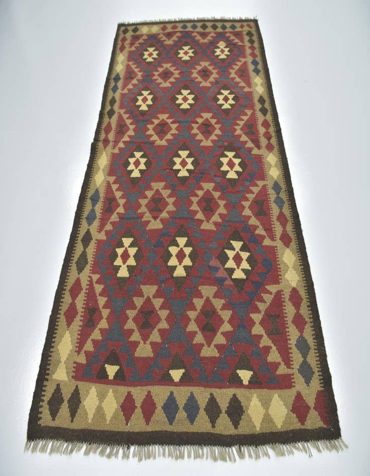 Detail image of  5' 2 x 8' 2  Hand Woven Kilim Maymana Wool Rug