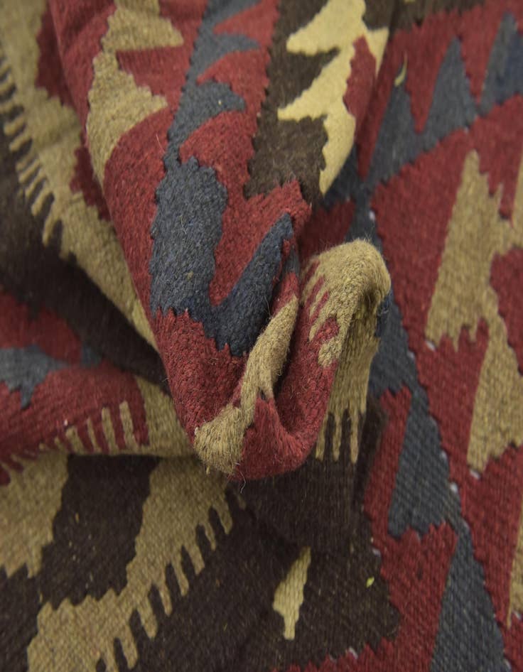 Detail image of  5' 2 x 8' 2  Hand Woven Kilim Maymana Wool Rug