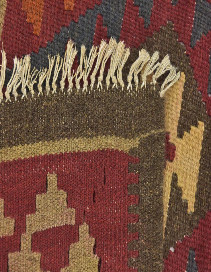 Detail image of  3' 3 x 6' 3  Hand Woven Kilim Maymana Wool Rug