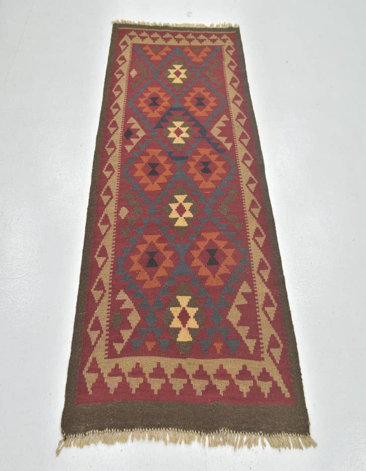 Detail image of  3' 3 x 6' 3  Hand Woven Kilim Maymana Wool Rug