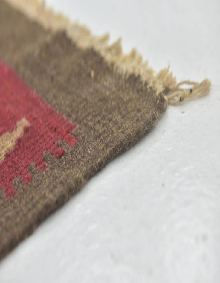 Detail image of  3' 3 x 6' 3  Hand Woven Kilim Maymana Wool Rug