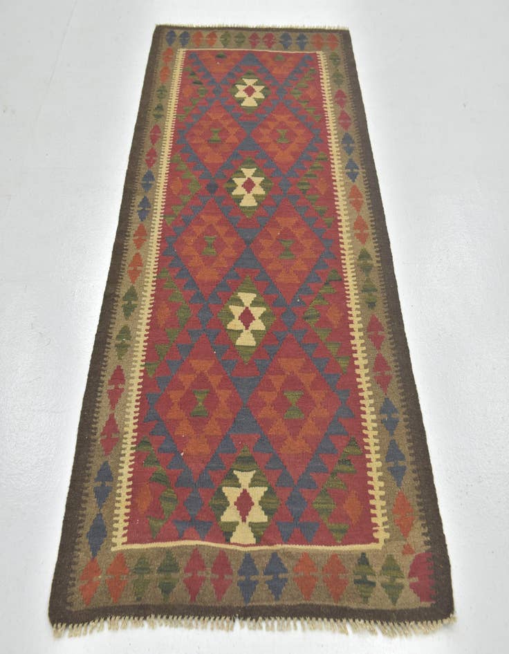 Detail image of  3' 6 x 6' 8  Hand Woven Kilim Maymana Wool Rug