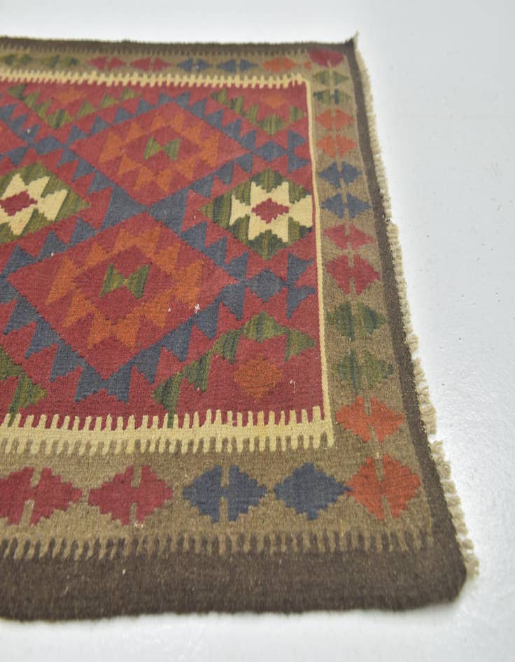Detail image of  3' 6 x 6' 8  Hand Woven Kilim Maymana Wool Rug