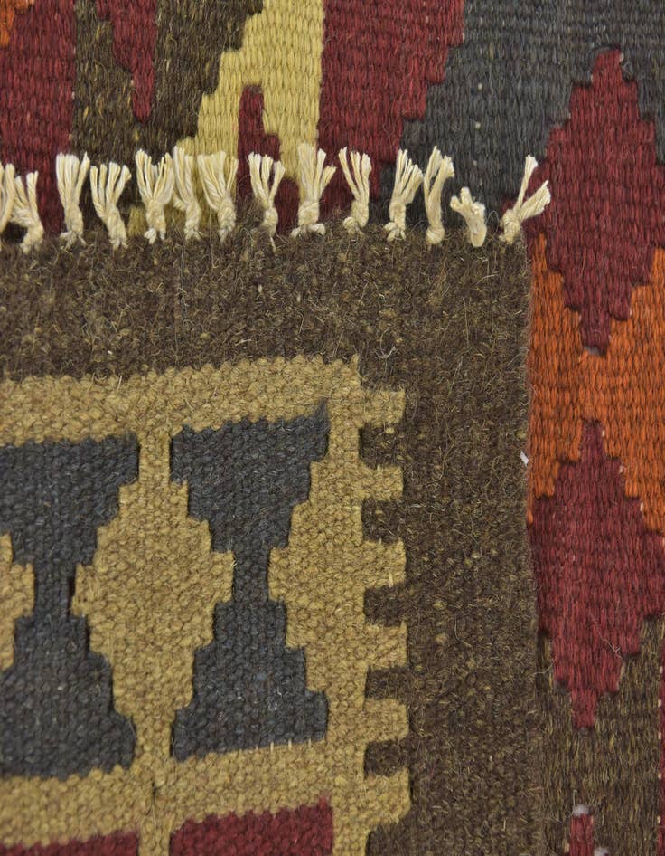 Detail image of  3' 5 x 5' 2  Hand Woven Kilim Maymana Wool Rug