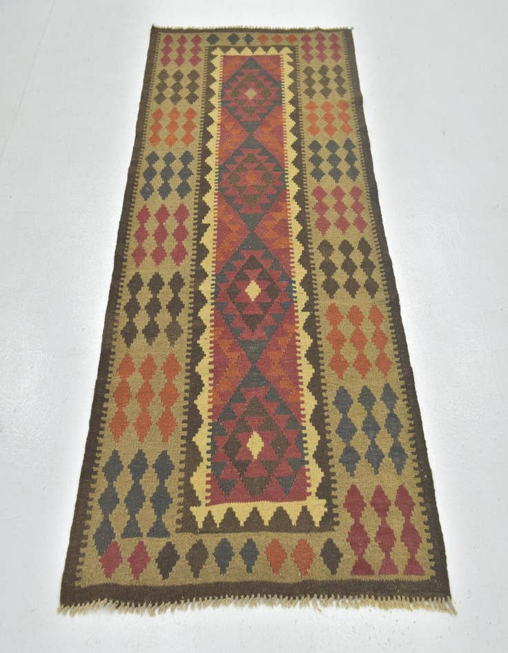 Detail image of  3' 6 x 6'  Hand Woven Kilim Maymana Wool Rug