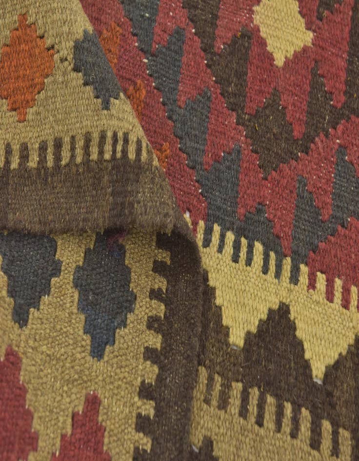 Detail image of  3' 6 x 6'  Hand Woven Kilim Maymana Wool Rug