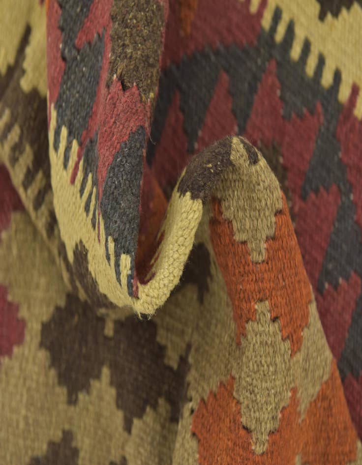 Detail image of  3' 6 x 6'  Hand Woven Kilim Maymana Wool Rug