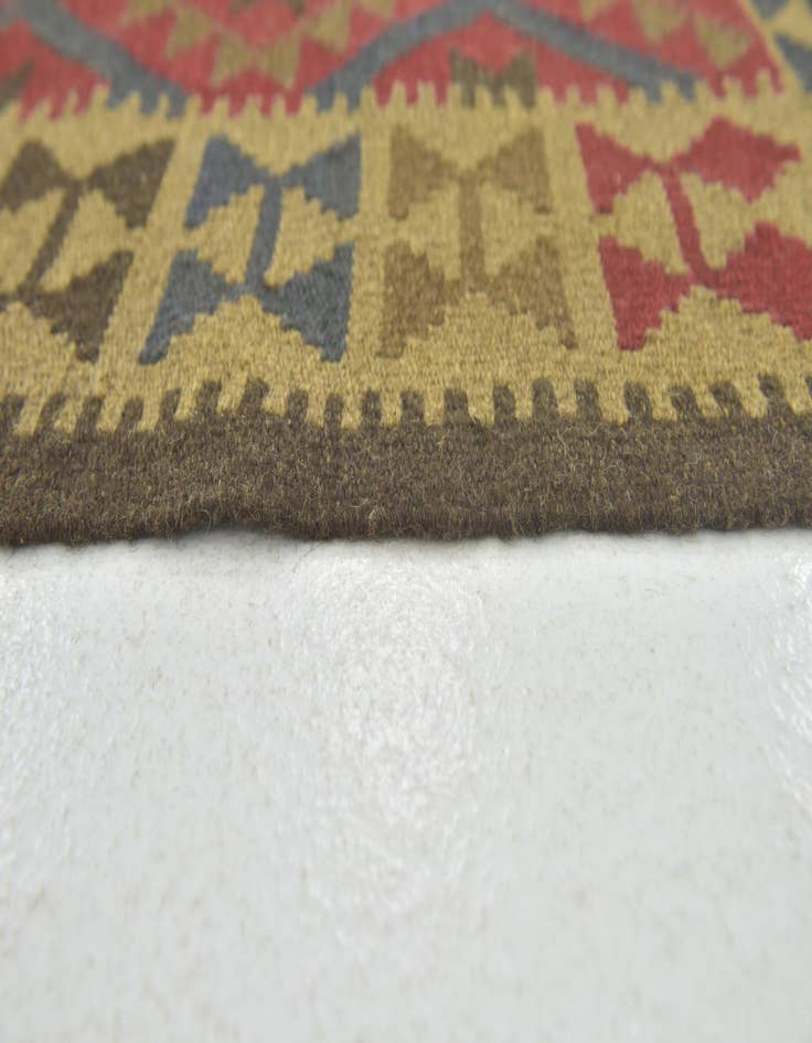 Detail image of  3' 4 x 4' 10  Hand Woven Kilim Maymana Wool Rug