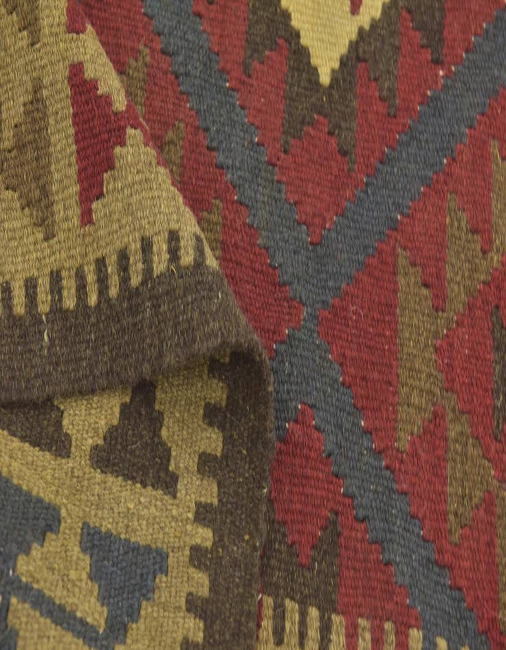 Detail image of  3' 4 x 4' 10  Hand Woven Kilim Maymana Wool Rug