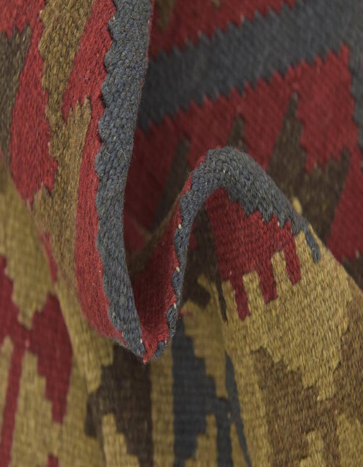 Detail image of  3' 4 x 4' 10  Hand Woven Kilim Maymana Wool Rug