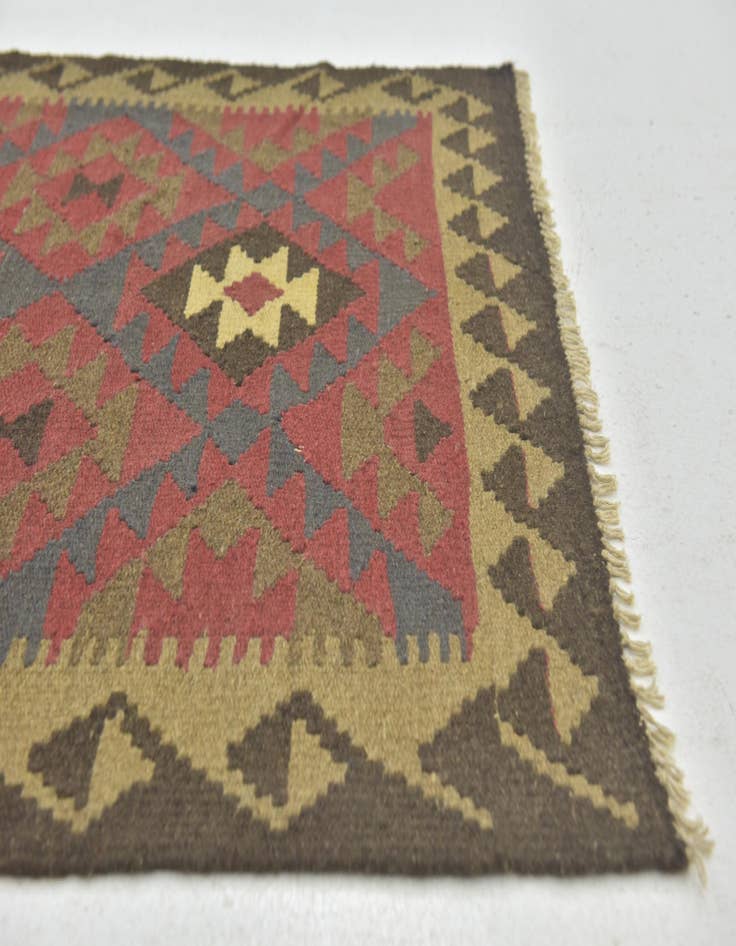 Detail image of  3' 3 x 5'  Hand Woven Kilim Maymana Wool Rug