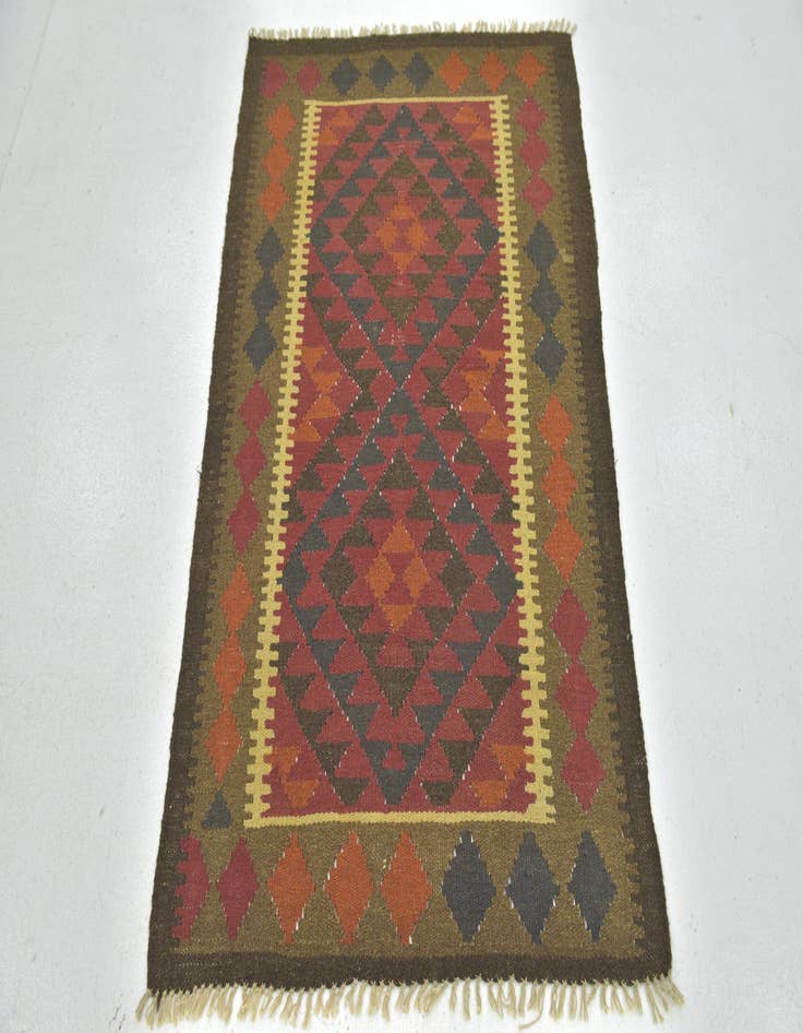 Detail image of  3' 3 x 4' 10  Hand Woven Kilim Maymana Wool Rug