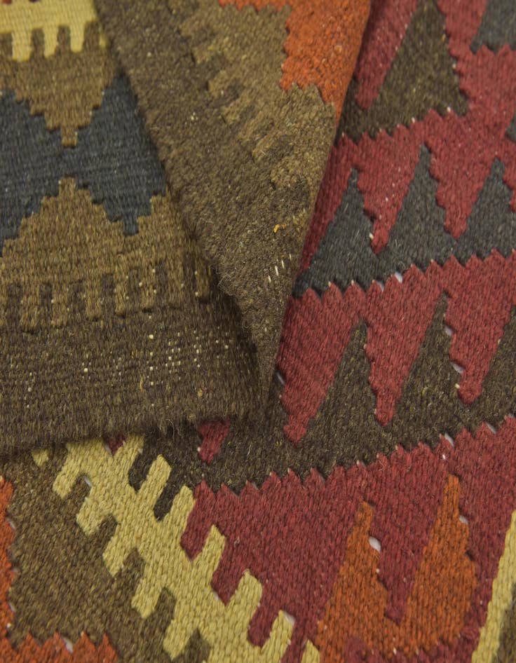 Detail image of  3' 3 x 4' 10  Hand Woven Kilim Maymana Wool Rug