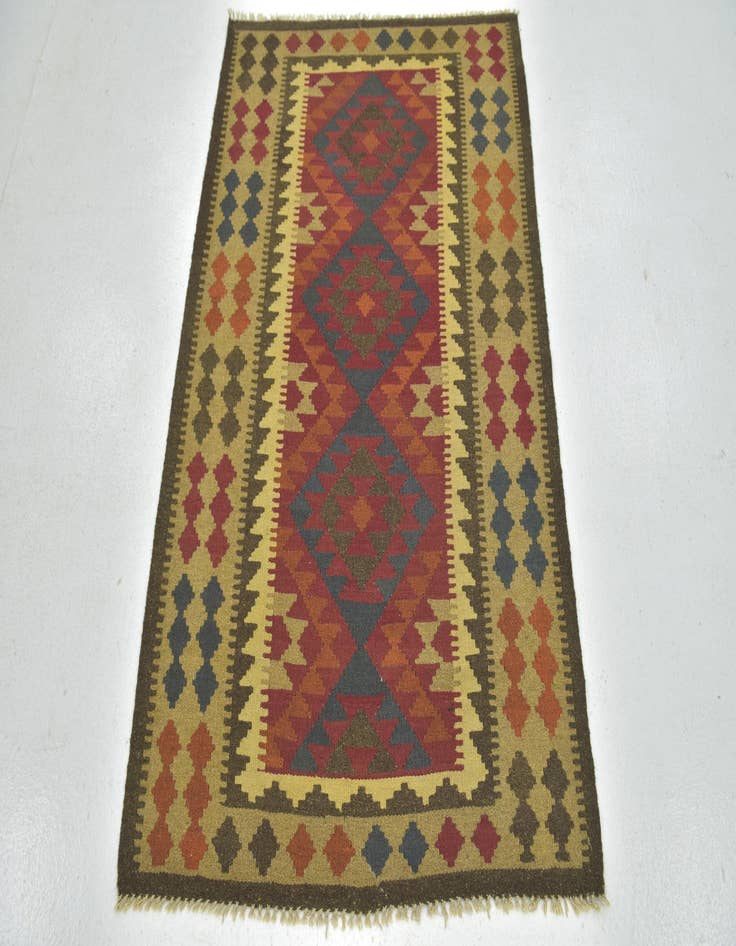 Detail image of  3' 4 x 5'  Hand Woven Kilim Maymana Wool Rug