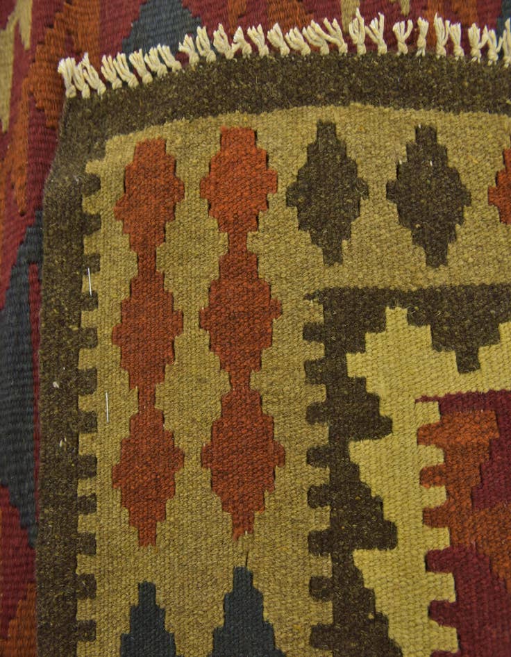 Detail image of  3' 4 x 5'  Hand Woven Kilim Maymana Wool Rug