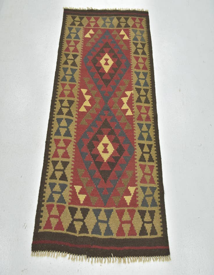 Detail image of  3' 3 x 4' 8  Hand Woven Kilim Maymana Wool Rug