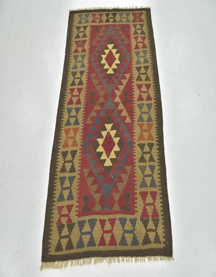 Detail image of  3' 2 x 4' 8  Hand Woven Kilim Maymana Wool Rug