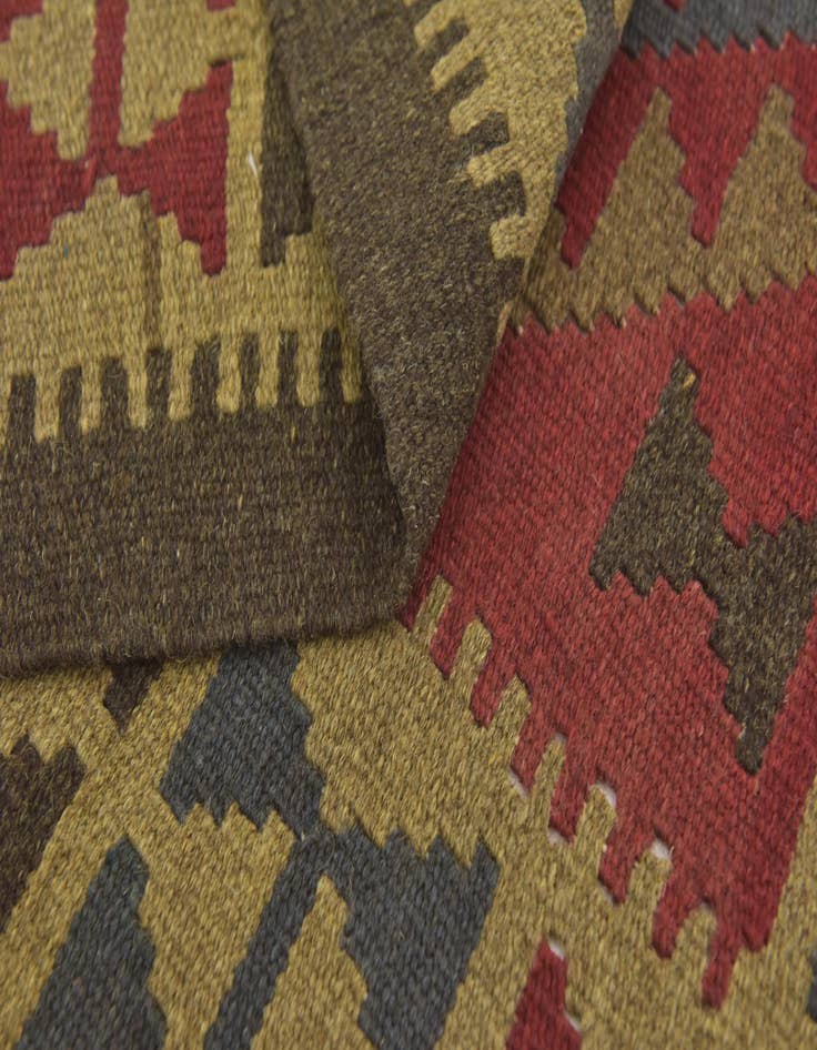 Detail image of  3' 2 x 4' 8  Hand Woven Kilim Maymana Wool Rug