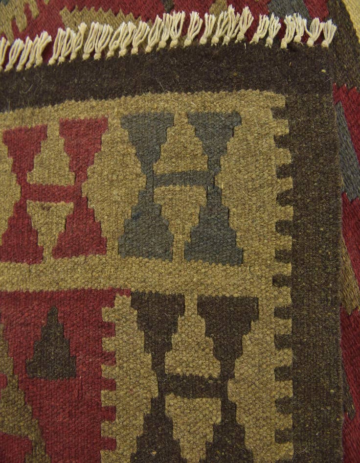 Detail image of  3' 2 x 4' 8  Hand Woven Kilim Maymana Wool Rug