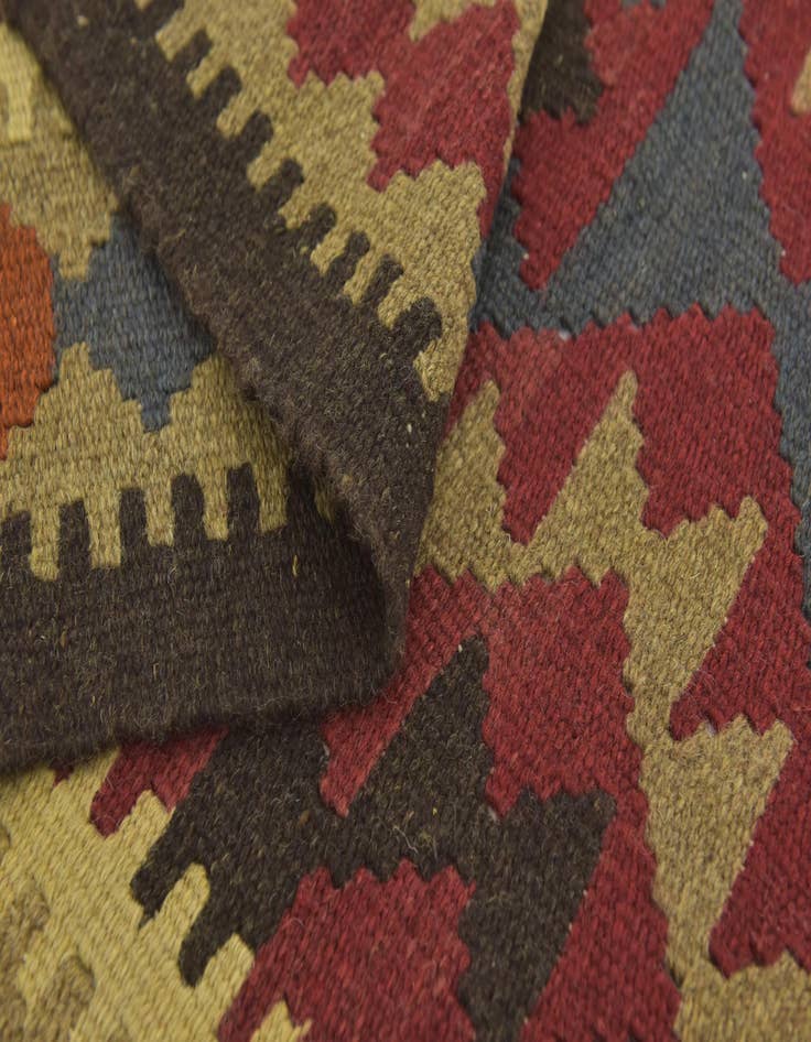 Detail image of  3' 2 x 5'  Hand Woven Kilim Maymana Wool Rug